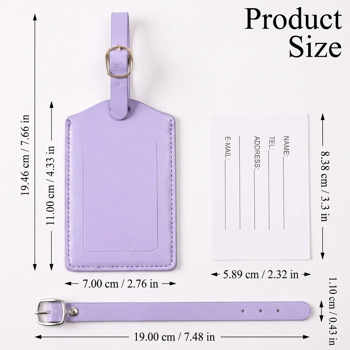 étiquettes de bagage en cuir pu, 3/5/8/10 pièces, avec boucle métallique réglable, anti-perte, étiquette d'identification de valise, étiquettes de bagage de voyage colorées