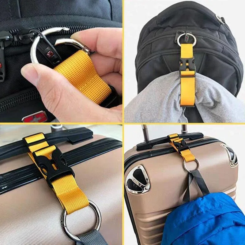 boucle de ceinture à dos, 1 pièce, bande de bagage, sac à dos multifonctionnel, boucle de suspension en nylon, crochet de valise portable, boucle de suspension