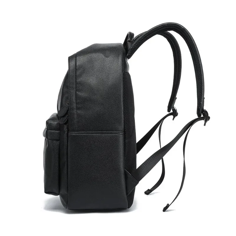 sac à dos rayé de luxe pour hommes, sac à dos d'affaires en cuir pu pour hommes, sacs pour ordinateur portable de 14 pouces, sac à dos de grande capacité, cartable