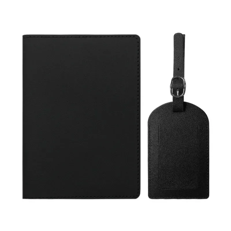porte-passeport en cuir pu épais multicolore, couverture de passeport avec carte en papier, ensemble d'étiquettes de bagage