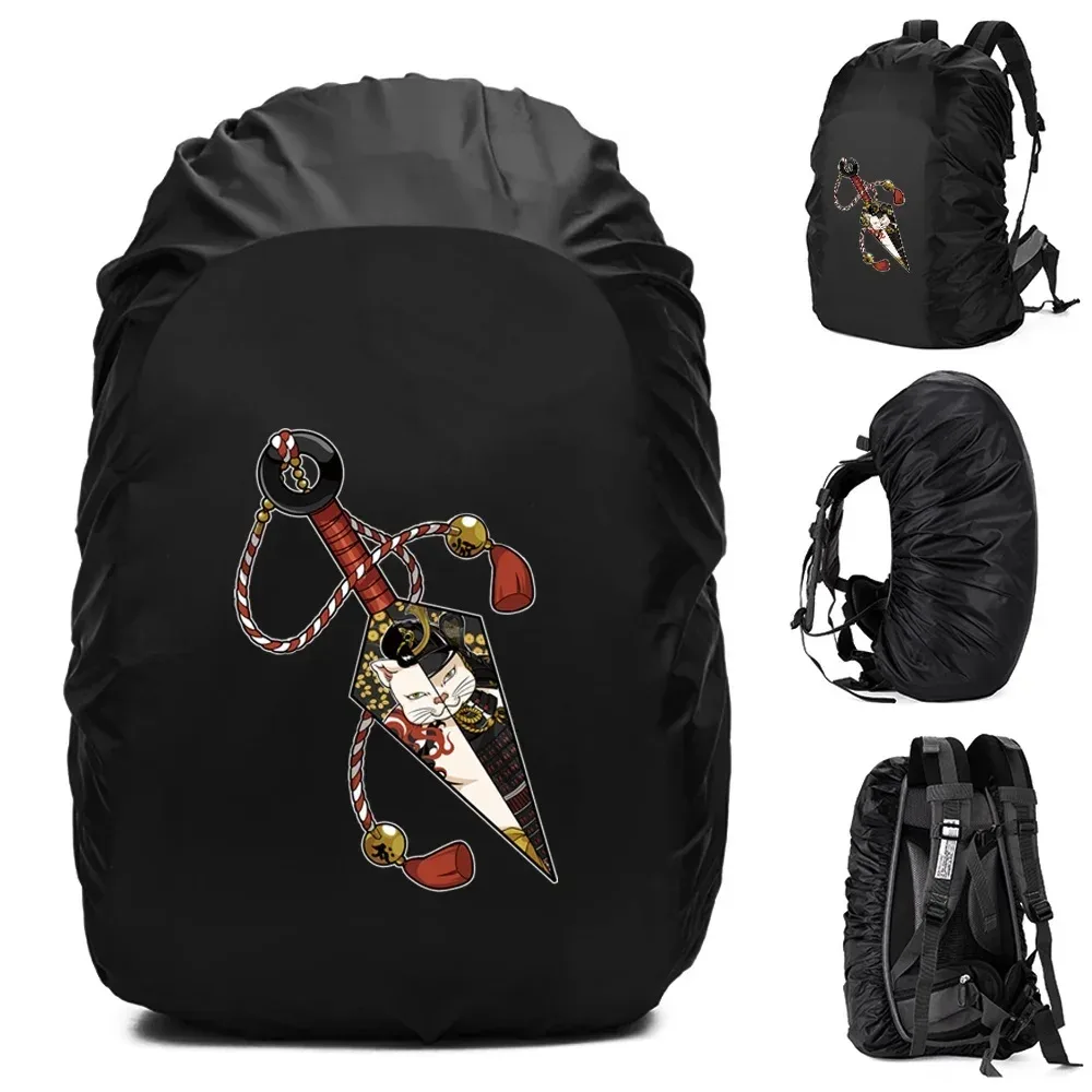 juste de pluie pour sac à dos unisexe, sac étanche, camping en plein air, randonnée, escalade, sports, housse de pluie anti-poussière, motif samouraï, 20-70 l
