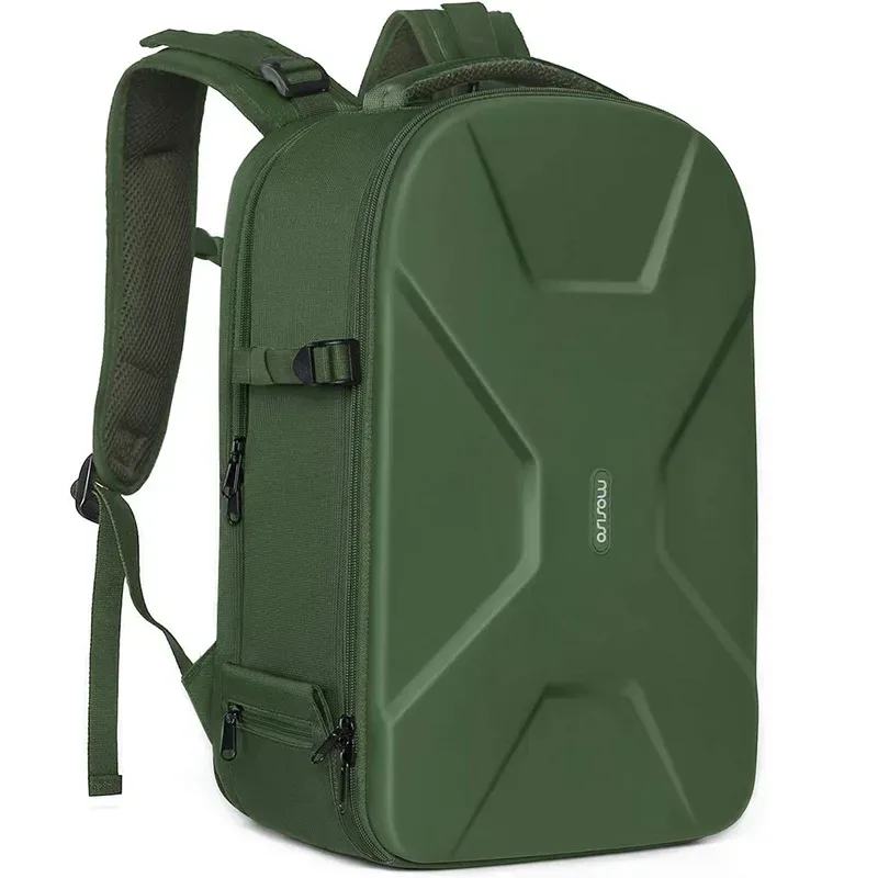 sac à dos pour appareil photo de photographie dslr, coque rigide étanche de 15 à 16 pouces avec support pour trépied et compartiment pour ordinateur portable canon/nikon/sony