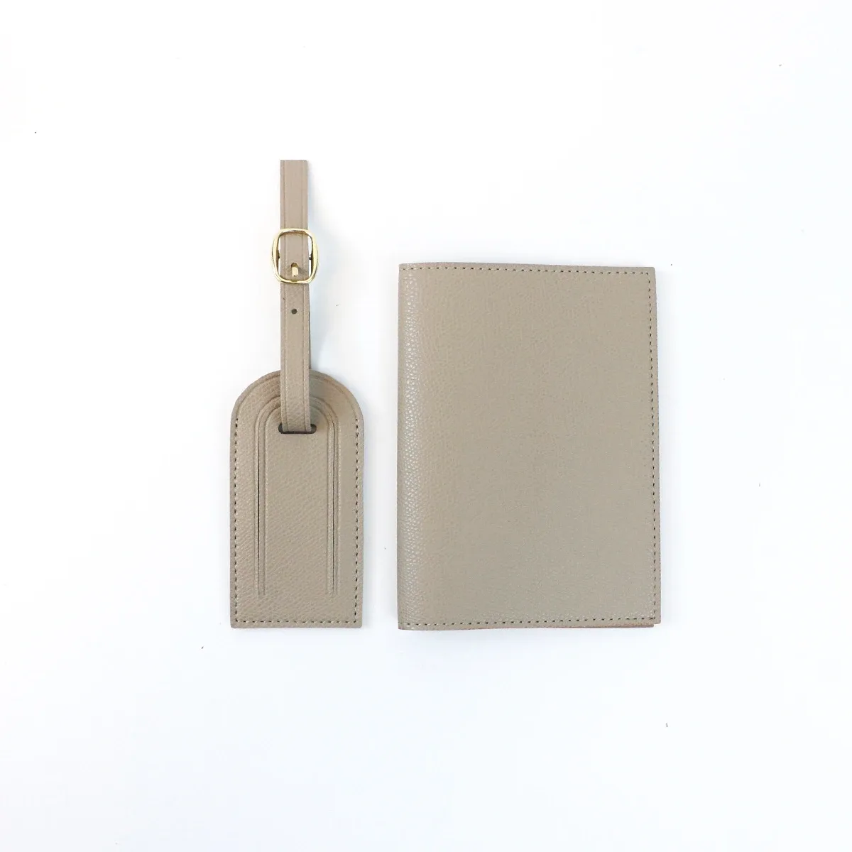 étiquette de bagage anti-perte en cuir pu personnalisée + ensemble de deux pièces pour porte-documents de voyage et porte-passeport