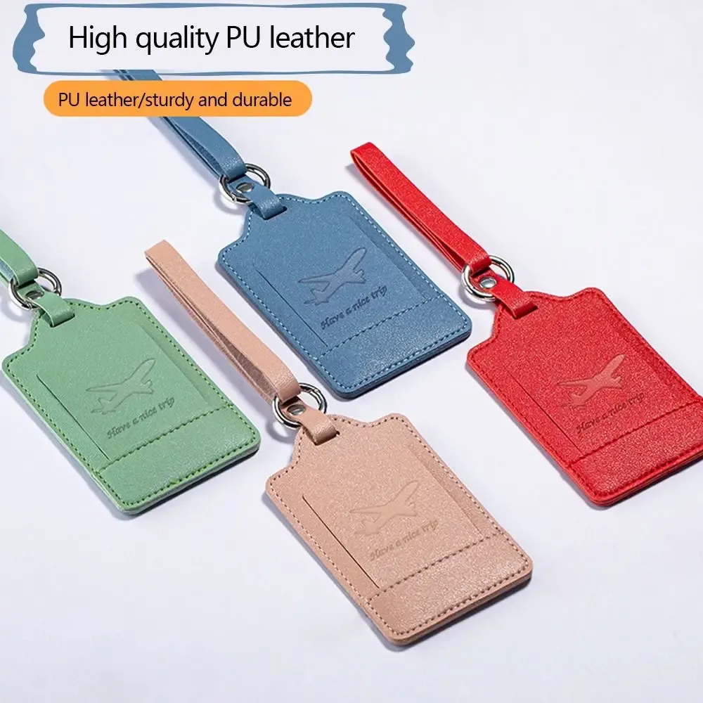 étiquettes de bagage portables en cuir pu, étiquette d'adresse de valise, étiquette de sac d'embarquement de b