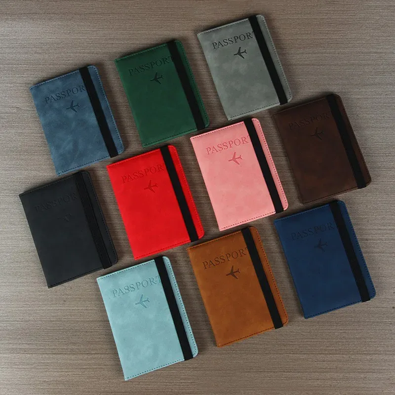 housse de passeport avec bande de fixation, étanche, avec clip intégré, protection rfid, motif léopard, porte-passeport, accessoires de voyage