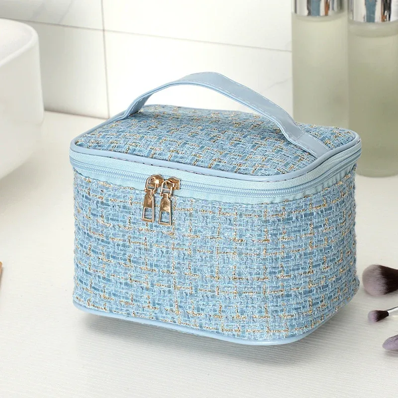 nouveau sac de maquillage portable pour femmes avec sac de toilette portatif de grande capacité, organisateur cosmétique essentiel pour le rangement des toilettes