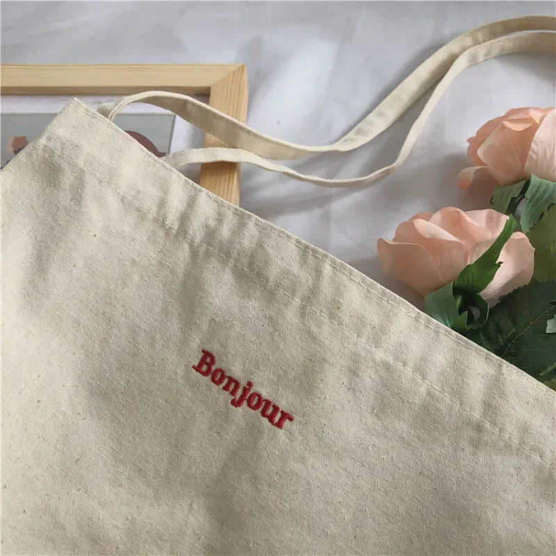 sac à provisions réutilisable en toile de haute qualité, sac à main décontracté simple, sac fourre-tout pliant, sac à provisions portable, sac à main lancé, 03 utilisation