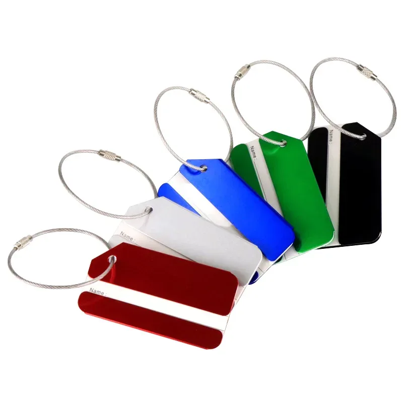 1 pièce étiquette de bagage unisexe en métal, portable, porte-adresse et identification pour valise, accessoires de voyage, livraison directe