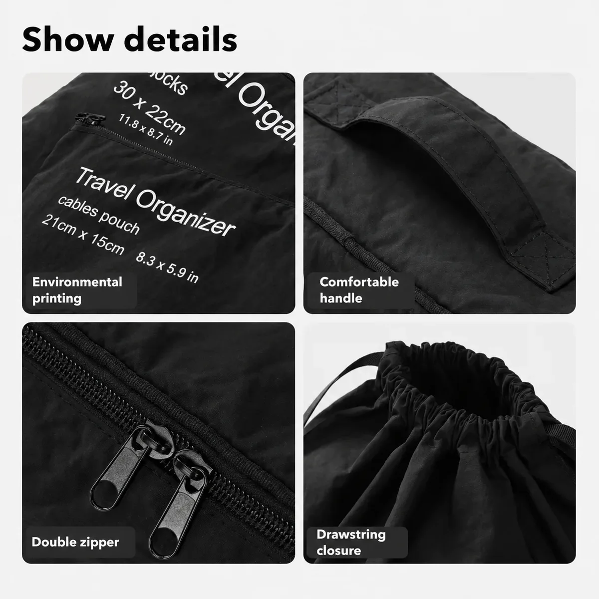 ensemble de sacs de rangement pour voyage, cubes d'emballage de valise, garde-robe portable, bagages, vêtements, sous-vêtements, poudres de rangement de chaussures, 7 pièces