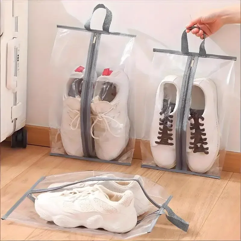 Sacs de rangement pour chaussures, imperméables, 8 pièces, en matériau transparent, pour le voyage et la maison, protège les chaussures et les pantoufles du poussière