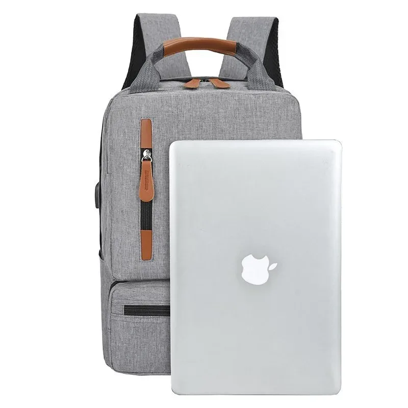 Nouveau sac à dos de chargement USB sac à dos d'ordinateur étanche de grande capacité pour hommes cartable d'étudiant multifonction en trois pièces