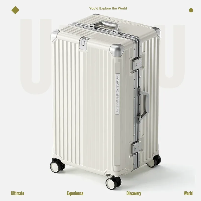 valise multifonctionnelle grande capacité 30 pouces, cadre en aluminium robuste et épaissi, valise de voyage à roulettes, bagage extra large