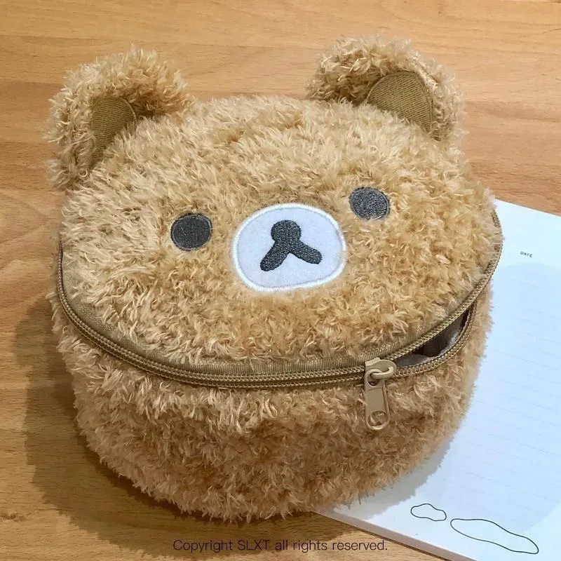 nouvelle trousse de maquillage ours en peluche tendance, pochette de rangement pour bijoux femme, organisateur fille, sacs à main, cadeau, ventes flash 