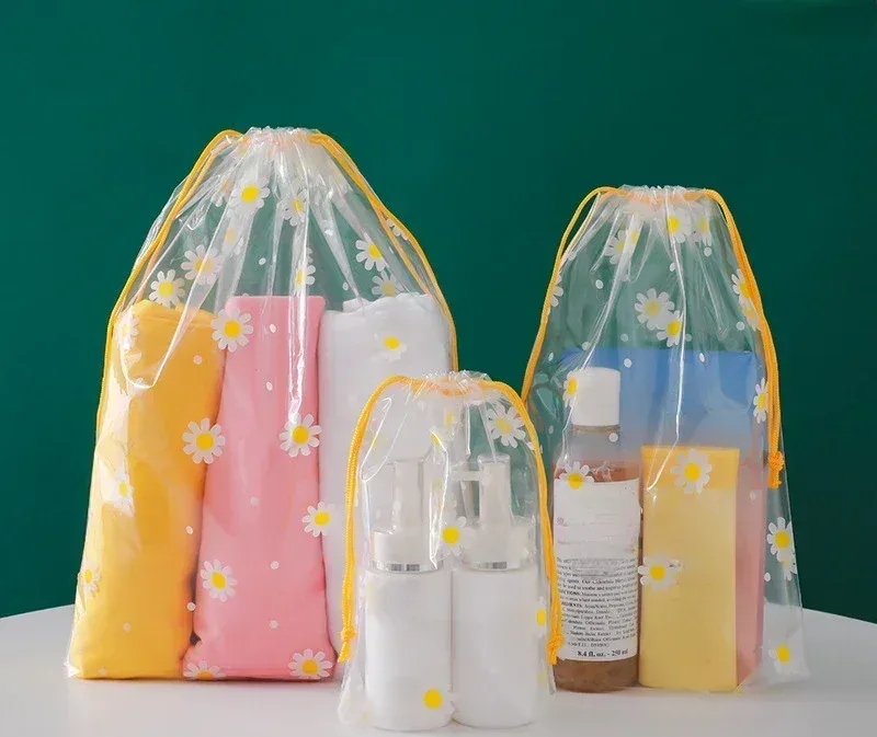 trousse de maquillage de voyage transparente pour femme, trousse de toilette étanche, trousse de maquillage, trousse de rangement, trousse de lavage de beauté, trousse de toilette, dessin animé mignon