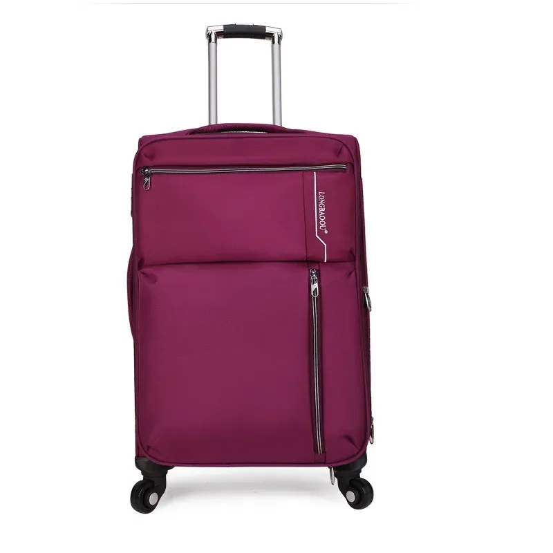 valise de voyage à roulettes avec fermeture éclair, sac à bagages à roulettes pour étudiant, grande capacité, affaires, oxford grill