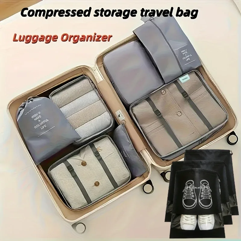 【 ensemble de 10 pièces 】 ensemble de cubes de rangement pour voyage - sacs de tri pour le linge, sacs de rangement pour le voyage
