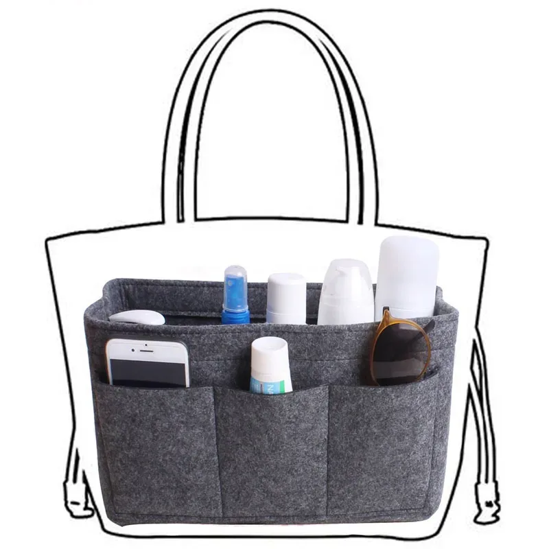 sac d'insertion d'organisateur de maquillage pour sac à main, sac à cosmétiques portatif de sac à main intérieur de voyage, sacs à cosmétiques adaptés à speedy neverfull