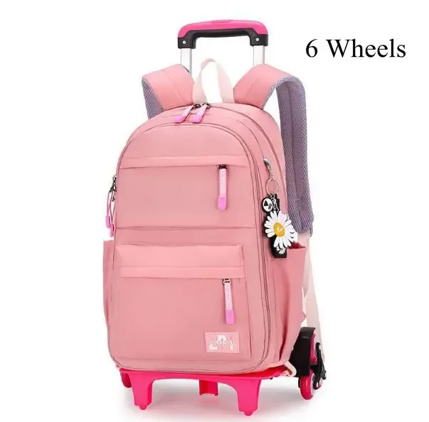 sacs d'école à roulettes de 16 pouces, sac à dos roulant pour filles, sac à dos de voyage, sacs d'école étanches avec roulettes