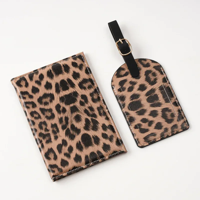 housse de protection pour passeport à imprimé léopard, porte-passeport de voyage, portefeuille en cuir pu, étui pour cartes, sac de rangement de voyage unisexe, cadeau