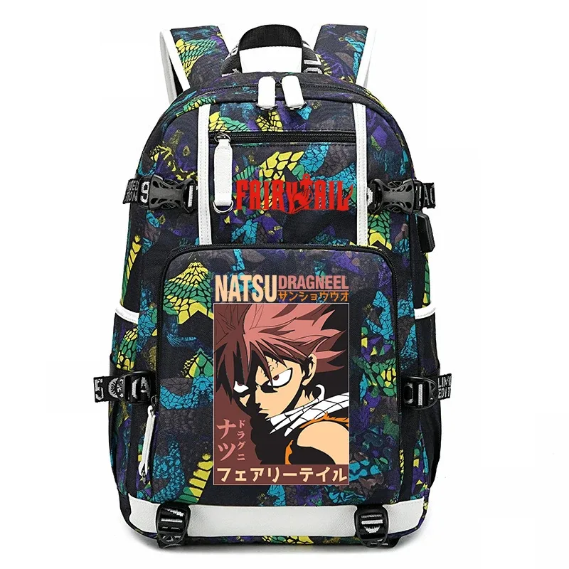 sac à dos d'école imprimé fairy tail anime, grande capacité, sac à livres pour adolescents et enfants, sac à dos de voyage décontracté
