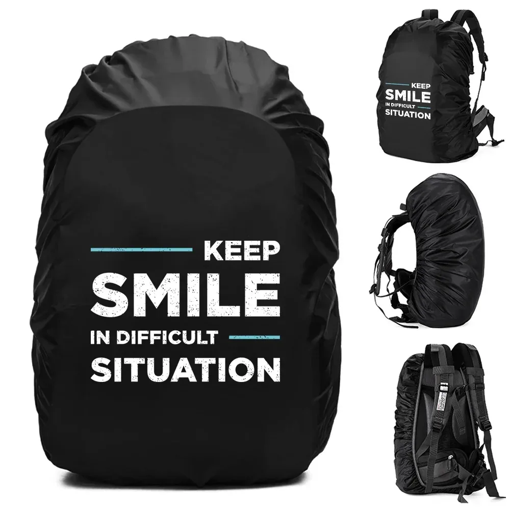 housse de pluie pour sac à dos, 20-70l, pour camping en plein air, randonnée, alpinisme, anti-poussière, imperméable, motif de phrase