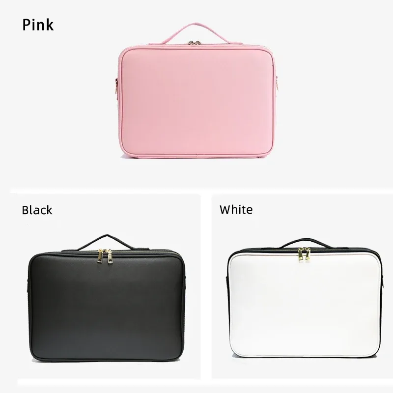 sac à cosmétiques en cuir pu imperméable, sac de rangement professionnel de grande capacité, sac à main de maquillage, trousse de toilette de voyage pour femmes