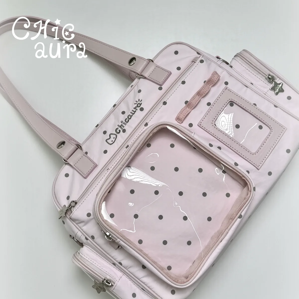sac à bandoulière polyvalent grande capacité pour femme, motif pois, style gothique bidimensionnel, sac messager tendance