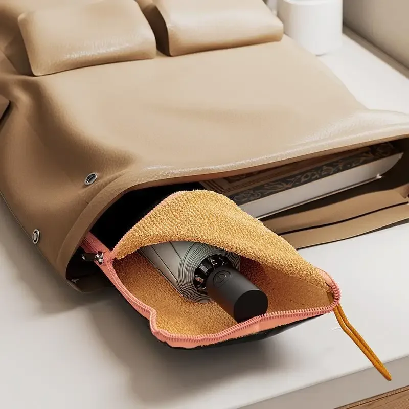 sac de rangement pour parapluie en microfibre, forte absorption d'eau, porte-parapluie pliable avec fermeture éclair et boucle de suspension, lavable à la main