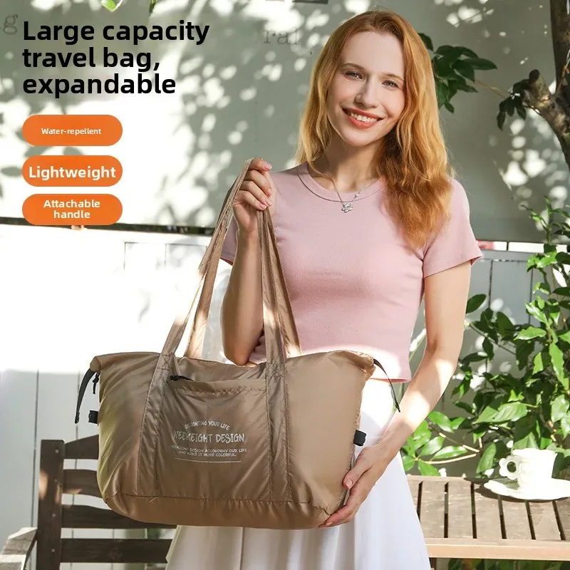 sac de voyage de camping en plein air sac à main léger pliable à bandoulière unique sac de rangement de grande capacité pour les voyages d'affaires et le tapis...