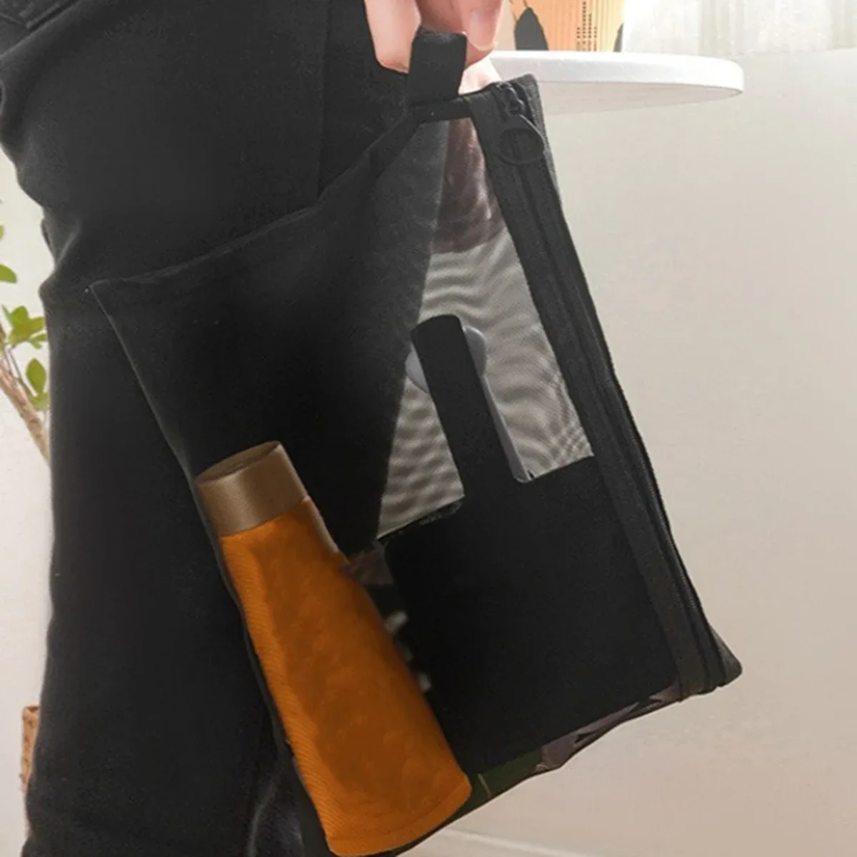 sac de rangement de cosmétiques de voyage simple en maille, sac de rangement de toilette de grande capacité, trousse de maquillage portable pour les voyages d'affaires, 1 pièce
