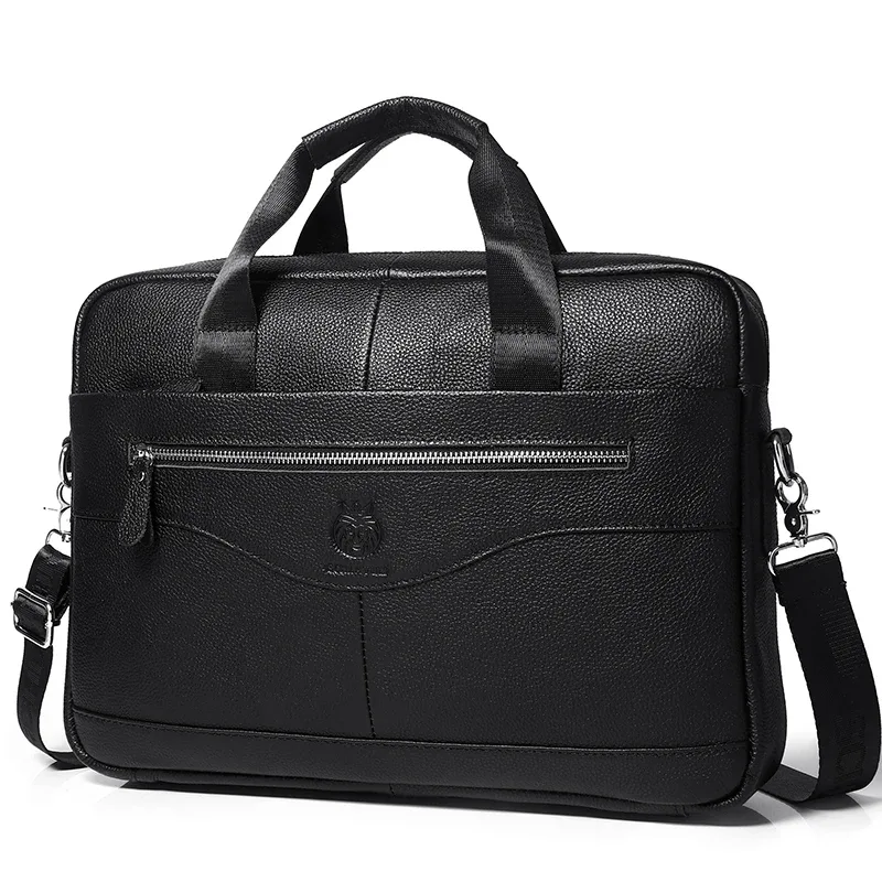 porte-documents de luxe en cuir véritable pour homme, sac pour ordinateur portable 15,6 pouces, sac de bureau, sac pour ordinateur