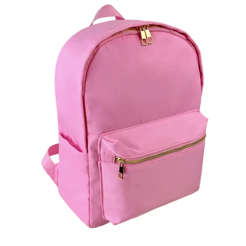 sac à dos en nylon imperméable grande capacité style simple, sac d'école décontracté, pochette de rangement pour les voyages et les activités de plein air