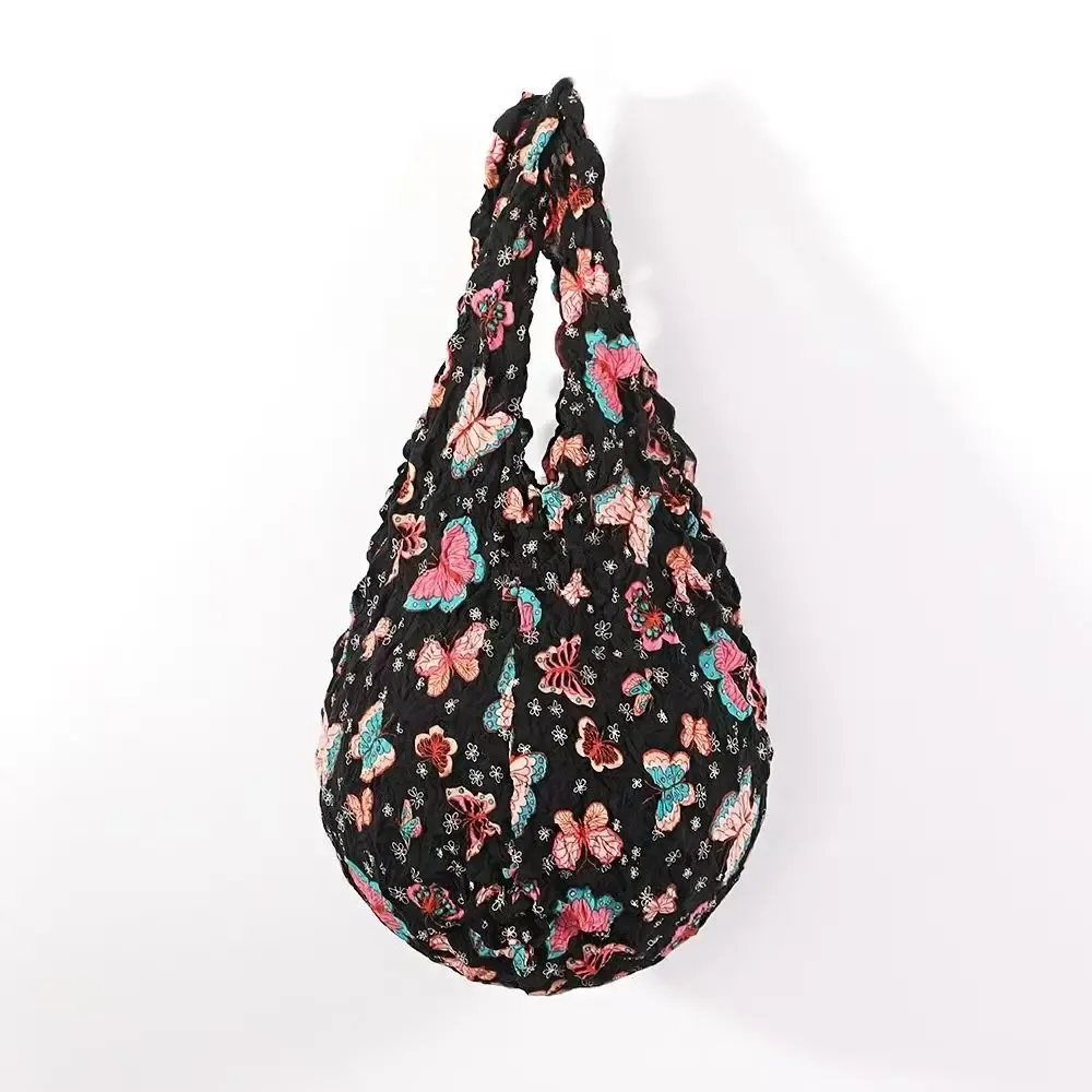 sac pliable à bulles réutilisable, grande capacité, multi-usages, plissé, flexible, sac à main en mousseline, sac de rangement portable, voyage