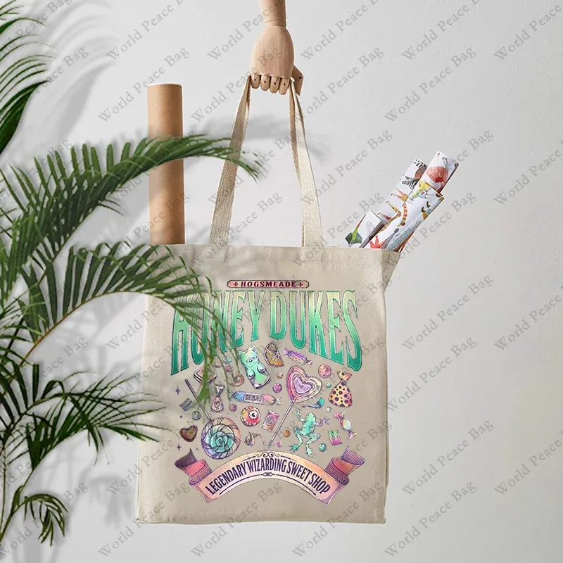 sac fourre-tout en toile à motif de sorcellerie, sac à bandoulière pour les voyages et les trajets quotidiens, sac de shopping réutilisable pour femmes