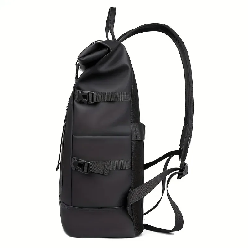 sac à dos enroulé à la mode et tendance pour hommes, sac à dos de voyage de grande capacité, sacs à dos d'ordinateur pour les déplacements quotidiens