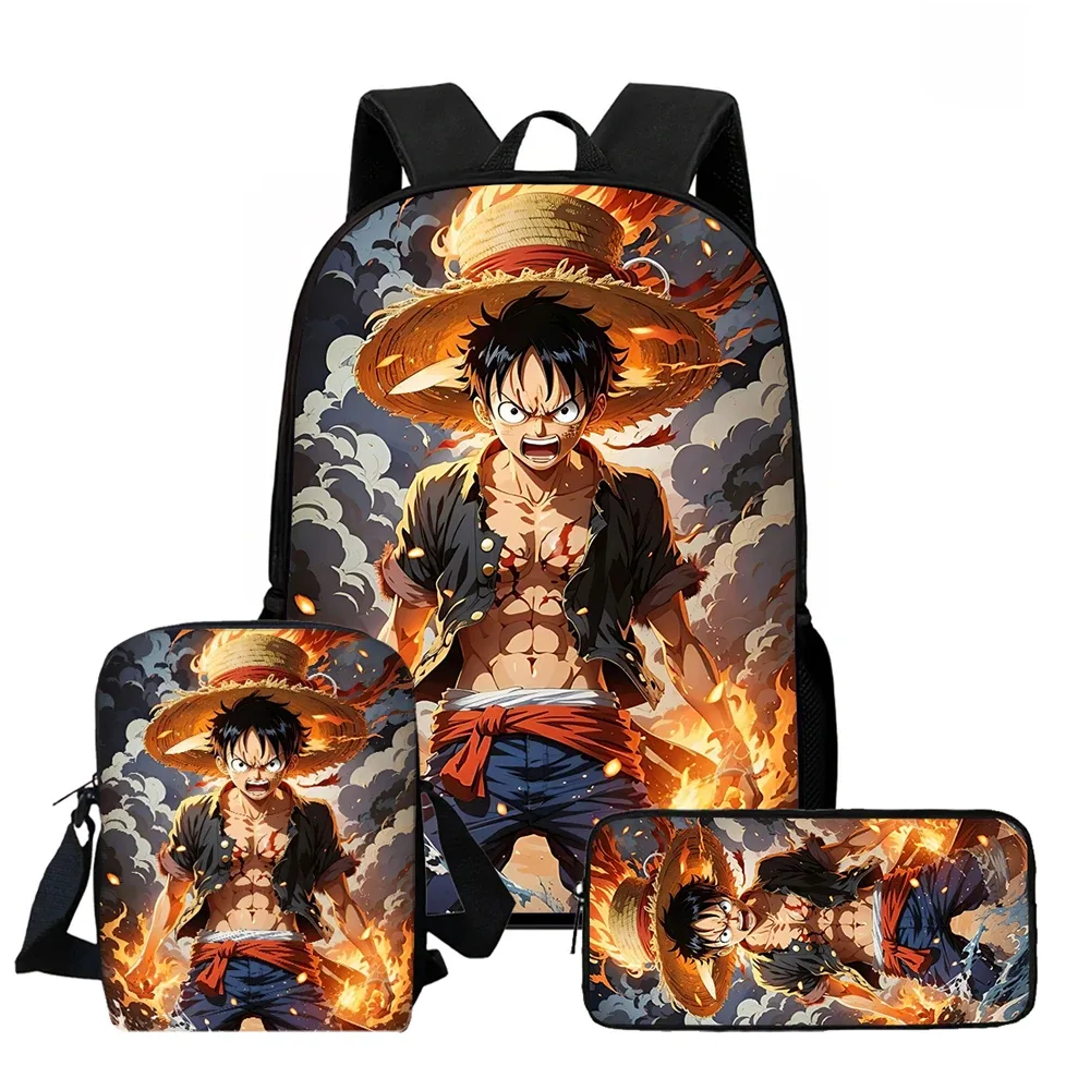 sac à dos scolaire 3-en-1 one piece léger et durable avec sac bandoulière et trousse pour enfants de 6 à 10 ans (école primaire)