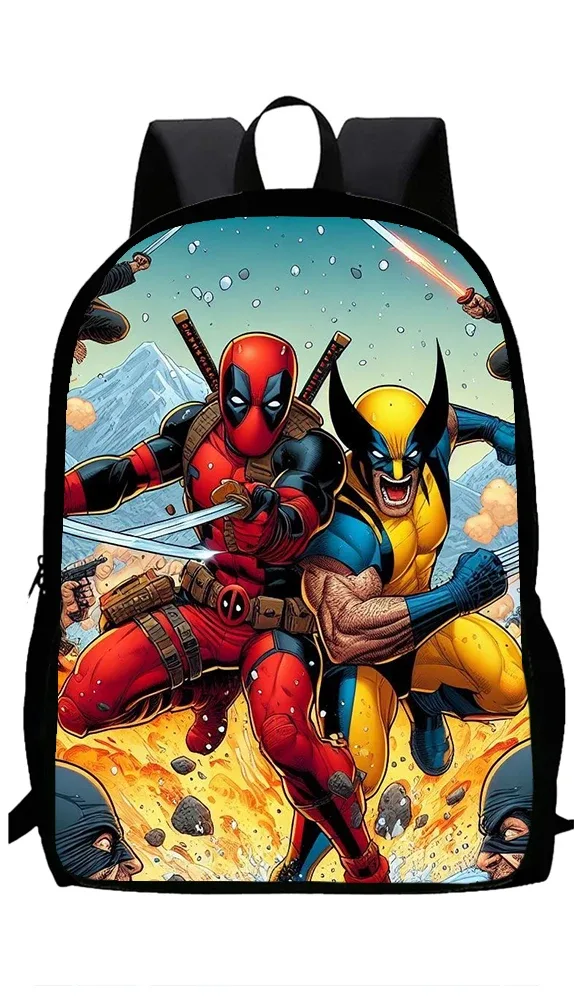 classique populaire d-deadpool w-wolverine imprimer 1/3 pièces/ensemble étudiant sacs d'école sac à dos pour ordinateur portable sac à dos avec sac à déjeuner porte-crayon