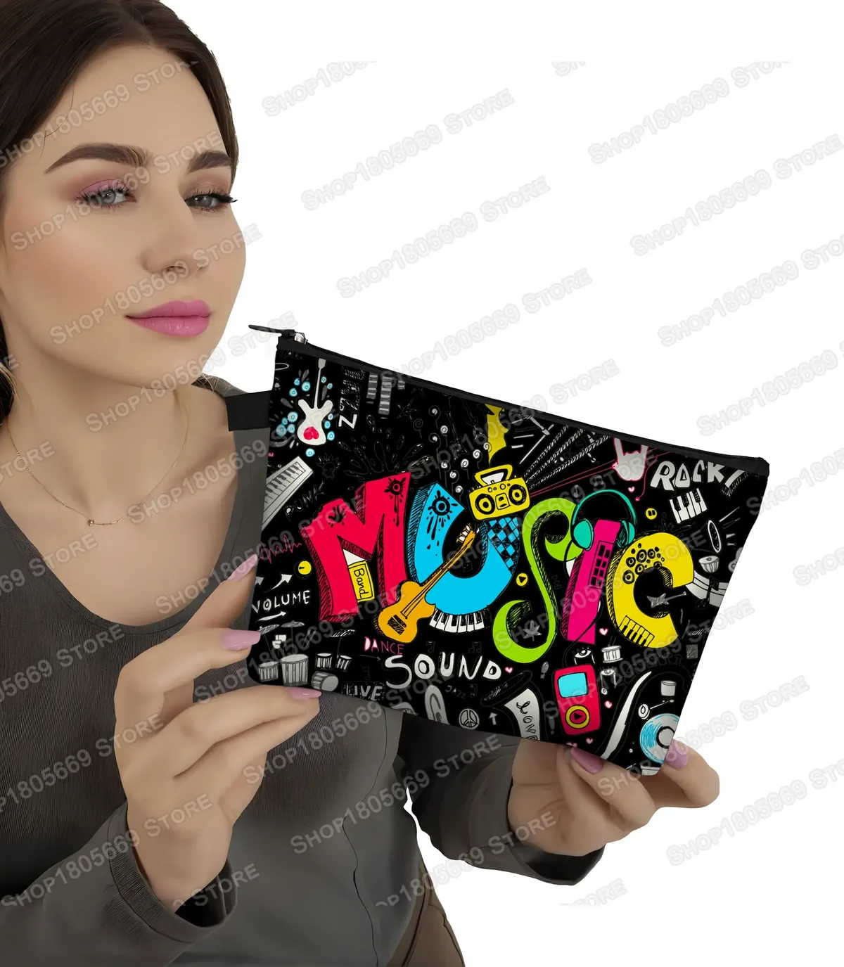 trousse à cosmétiques pour notes de musique pour femmes, sac de maquillage pour piano, jemakeup, sacs de rangement pour femmes pour le voyage, organisateurs de cosmétiques, sac cadeau