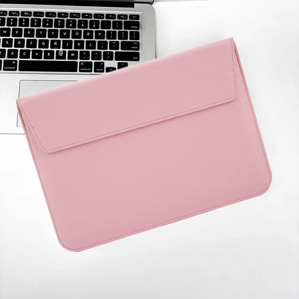 sacoche pour ordinateur portable en cuir pu personnalisable avec nom, pour hommes et femmes, 13/15 pouces, support pour ordinateur en anglais