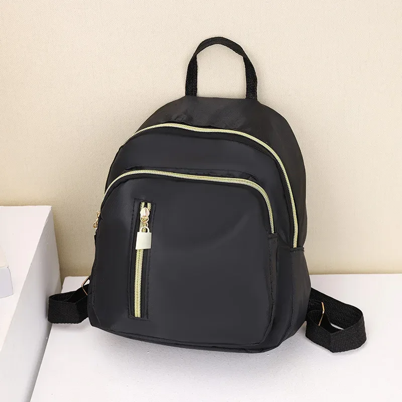 sac à dos multifonctionnel en nylon pour femme, mini sac à dos de voyage mignon, sac à bandoulière pour homme, sac à main noir tendance