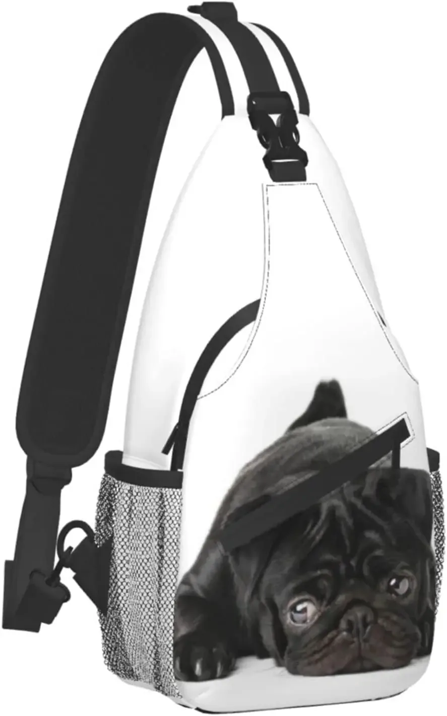 sac à bandoulière noir pdpdog pour hommes et femmes, sac à dos de poitrine, sac à dos de voyage, sac à bandoulière de randonnée, taille unique, initié
