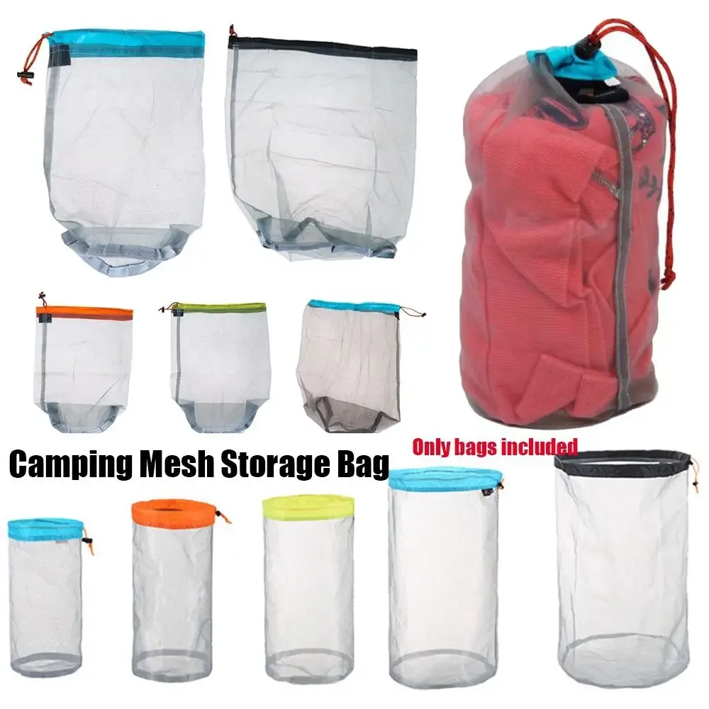 sac à dos pour articles divers, sac de rangement à cordon en maille ultralégère pour outils d'extérieur, organisateur pour l'escalade, accessoires de camping et de sport, sacs de voyage
