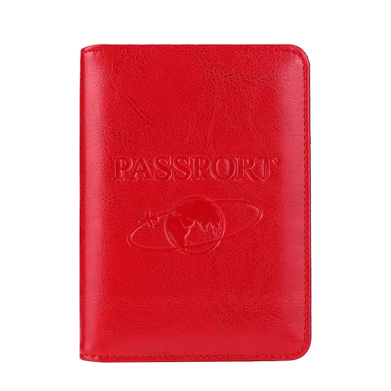couverture de passeport unisexe en cuir véritable, blocage rfid, porte-passeport pour hommes, étui pour carte d'identité, portefeuille de voyage pour wowen