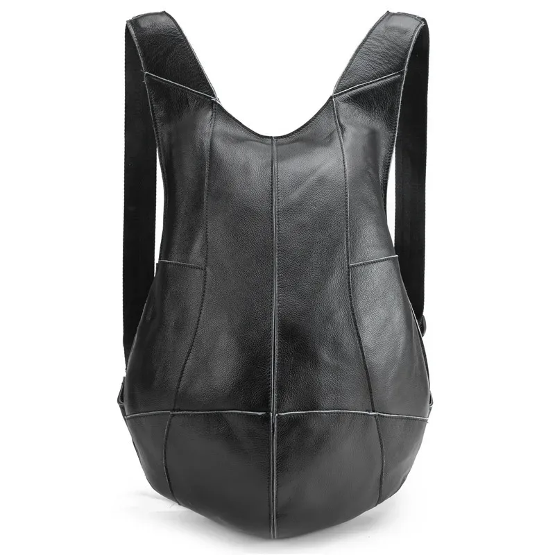 sac à dos en cuir de vache crazy horse pour hommes, sac à dos rétro décontracté marron foncé, 2108