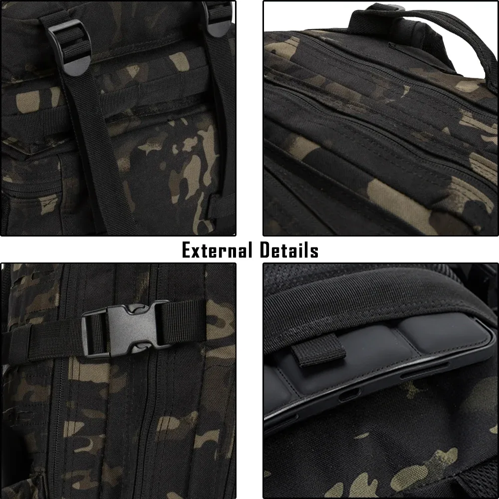25l 35l 45l militaire tactique sac à dos hommes sports de plein air voyage randonnée bug out sac camping survie assaut chasse sac à dos