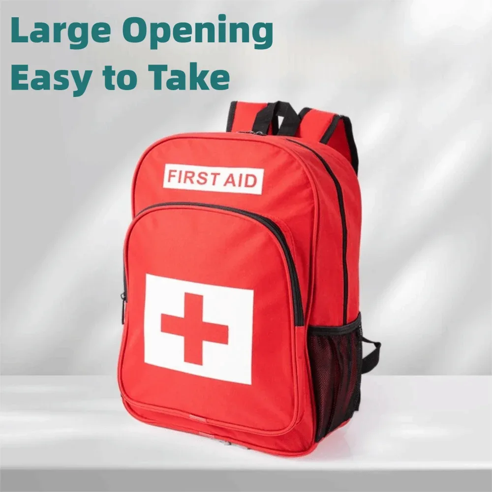 Sac à dos d'urgence vide pour médicaments, anti-rayures, rouge, sacs de sauvetage extérieur, sacs de traumatologie multi-poches en nylon pour premiers intervenants