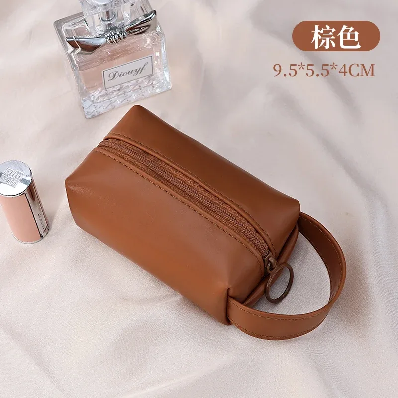 mini trousse de maquillage pour sac à main, trousse à cosmétiques en pu, trousse de toilette étanche, trousse de maquillage de voyage, rouge à lèvres, pochette à cosmétiques, organisateur de voyage