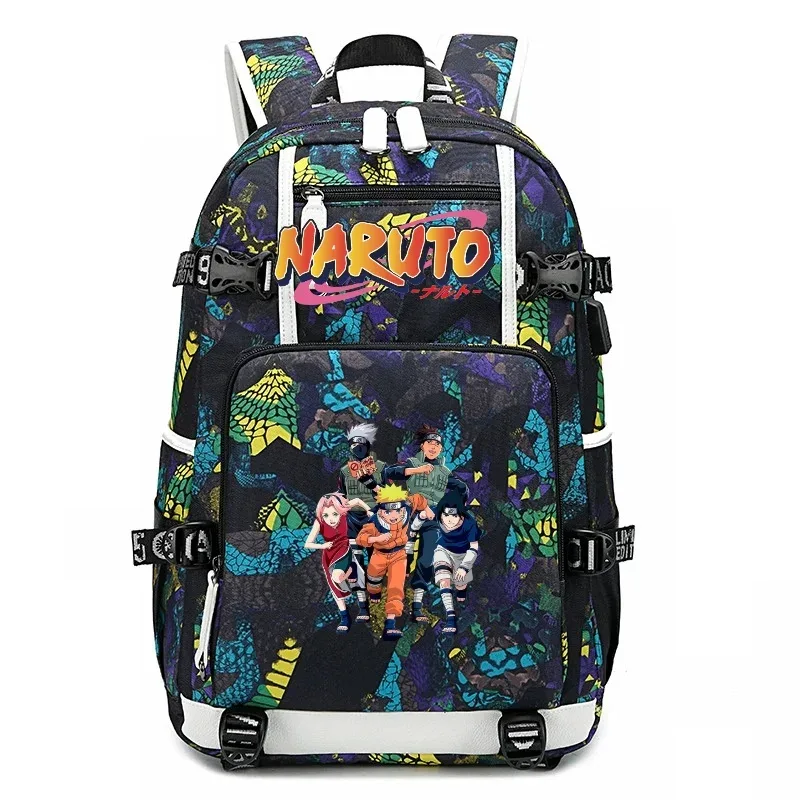sacs à dos uzumaki naruto uchiha sasuke, sac à dos camouflage, sac à dos de grande capacité, sac de voyage, sacs d'école décontractés pour adolescents, pour cadeau