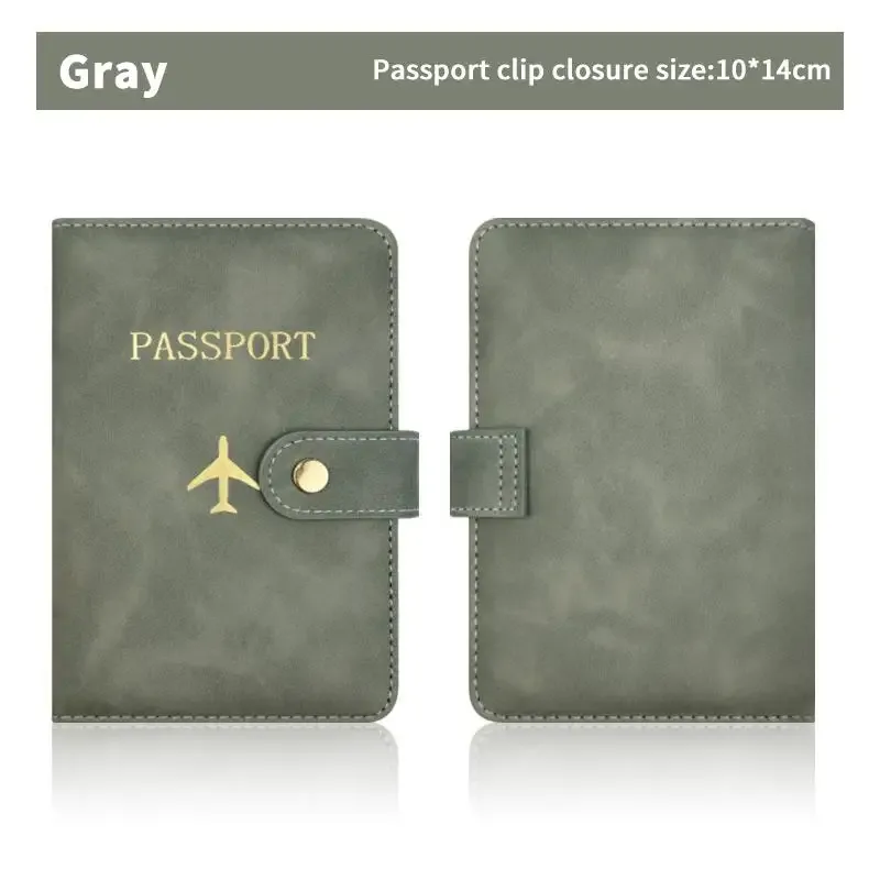 portefeuille de passeport en cuir pu mignon, imperméable, porte-cartes multiple, organiseur de documents de voyage pour hommes et femmes