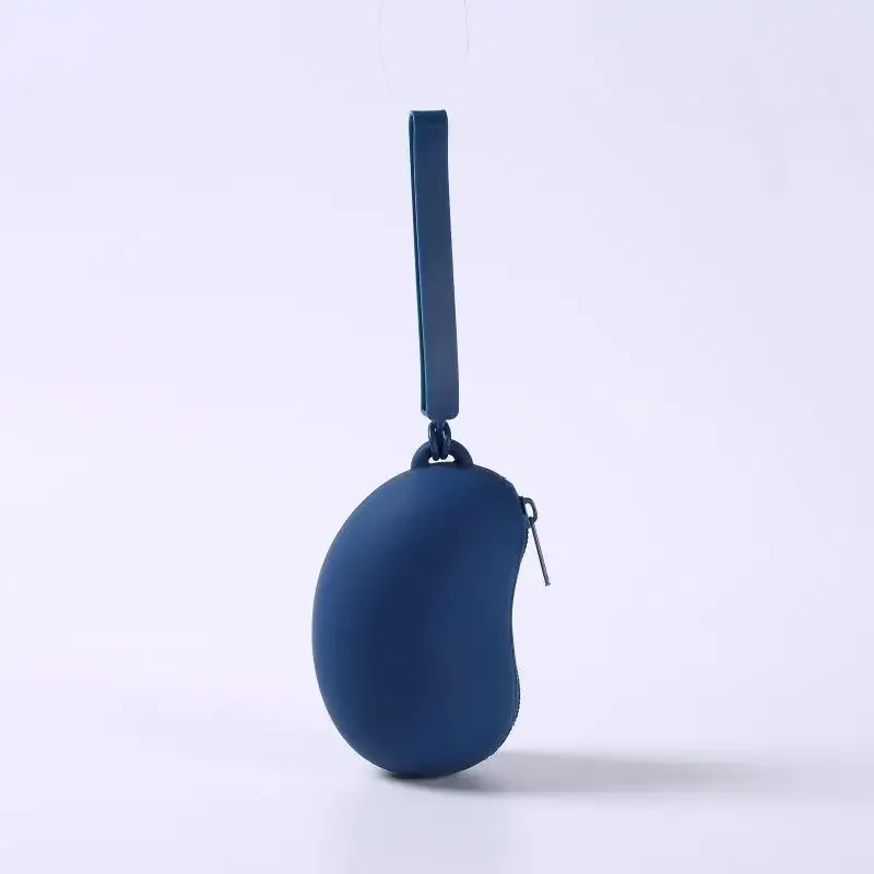 sac de rangement cosmétique en silicone bean, organisateur portable étanche pour écouteurs, câbles de données et porte-monnaie de voyage